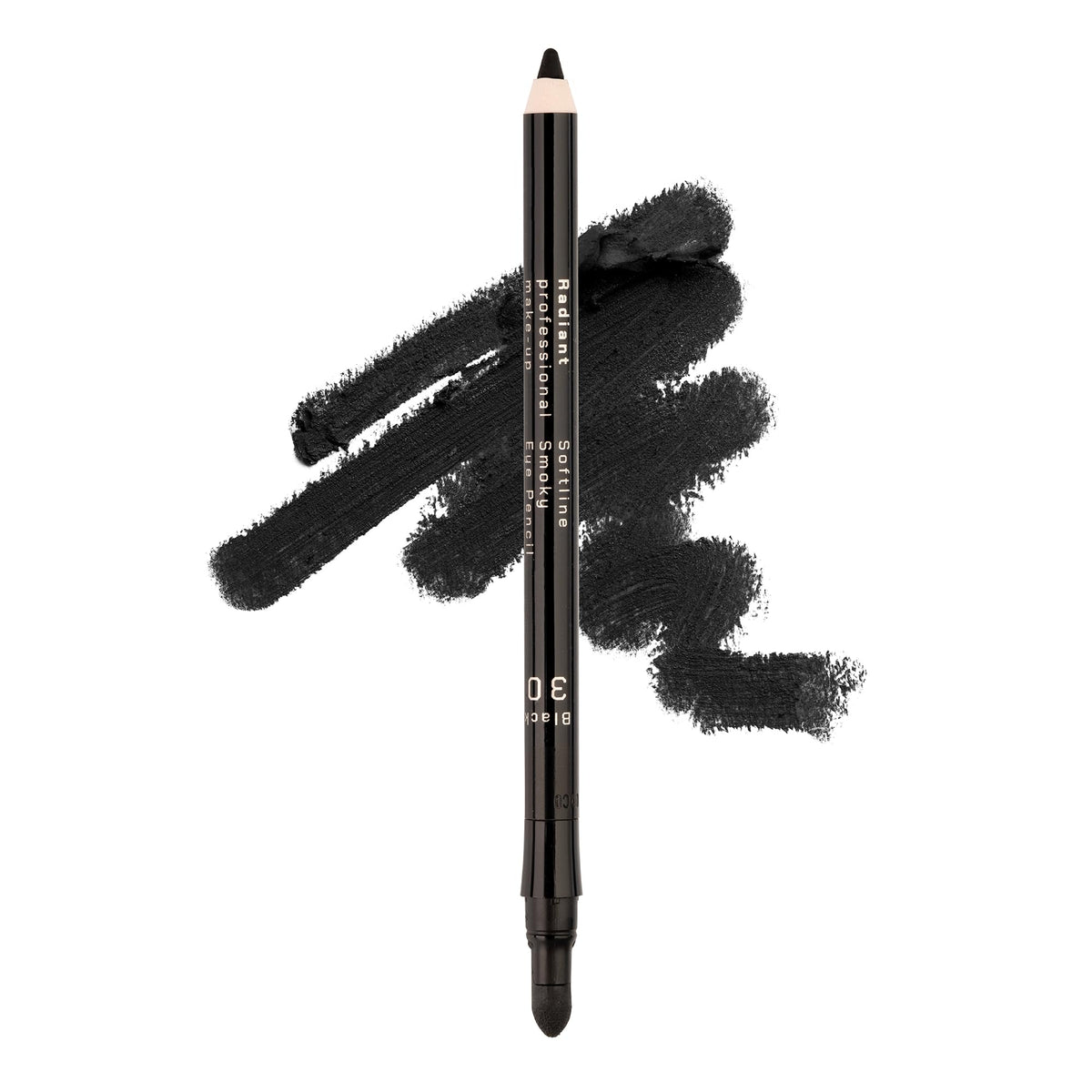 Radiant Professional Black Waterproof Eyeliner Pencil - Long Lasting Smudge Proof Smoky Eye Tool