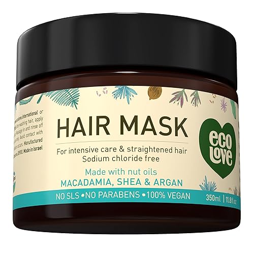 Ecolove Hair Mask - Natural Deep Conditioning With Argan Oil & Shea, Vegan, 17.6 Fl Oz