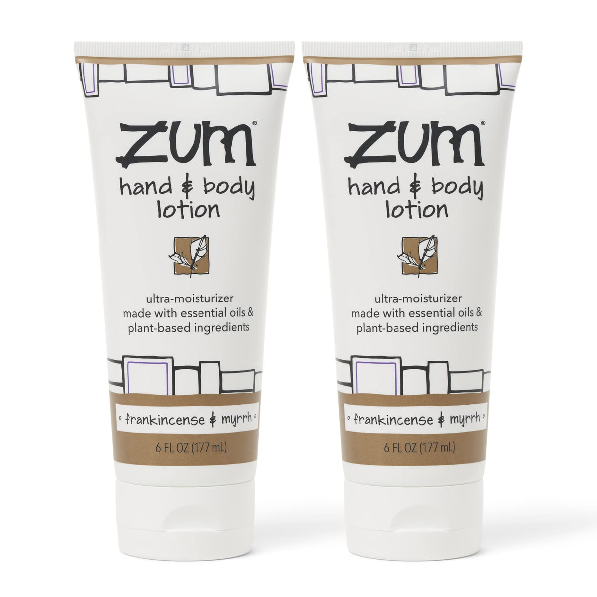 Zum Indigo Wild Hand & Body Lotion - Natural Moisturizer With Shea Butter & Jojoba Oil - 2 Pack