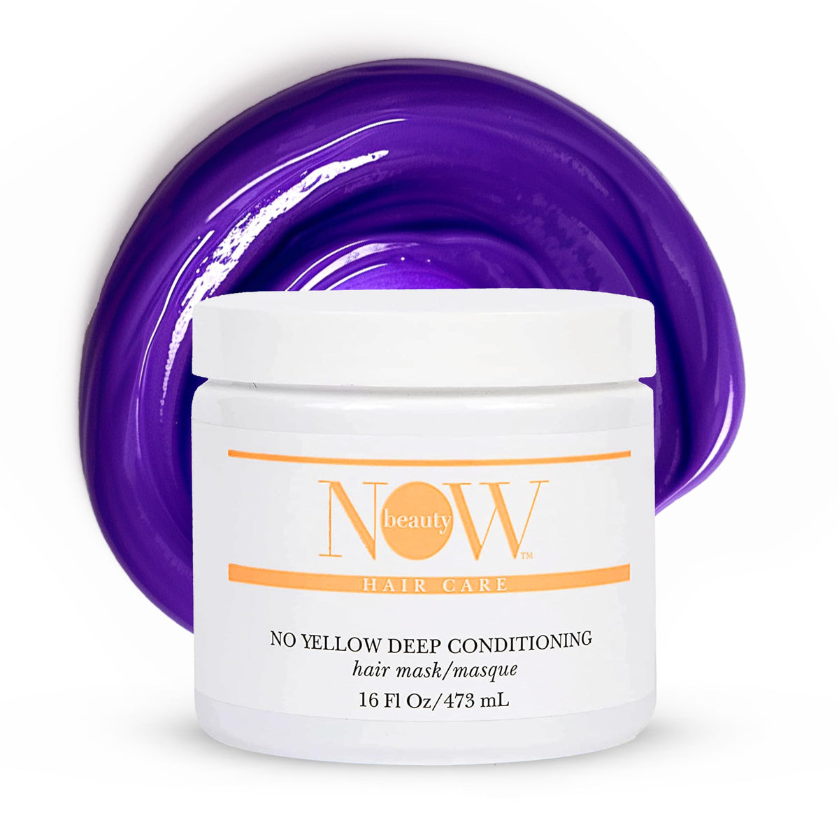 NOW BEAUTY Deep Conditioning Purple Mask for Dry, Damaged & Blonde Hair - 16 oz Vegan & Color Safe