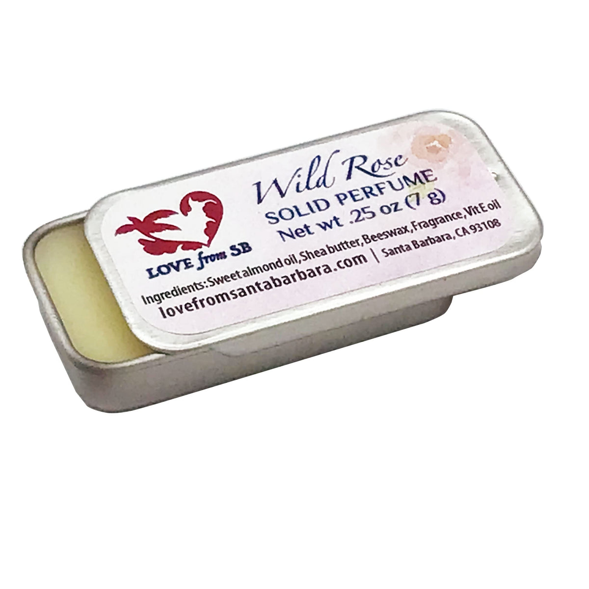 Love From Santa Barbara Compact Wild Rose Solid Perfume - Luxurious Purse Gift For Her