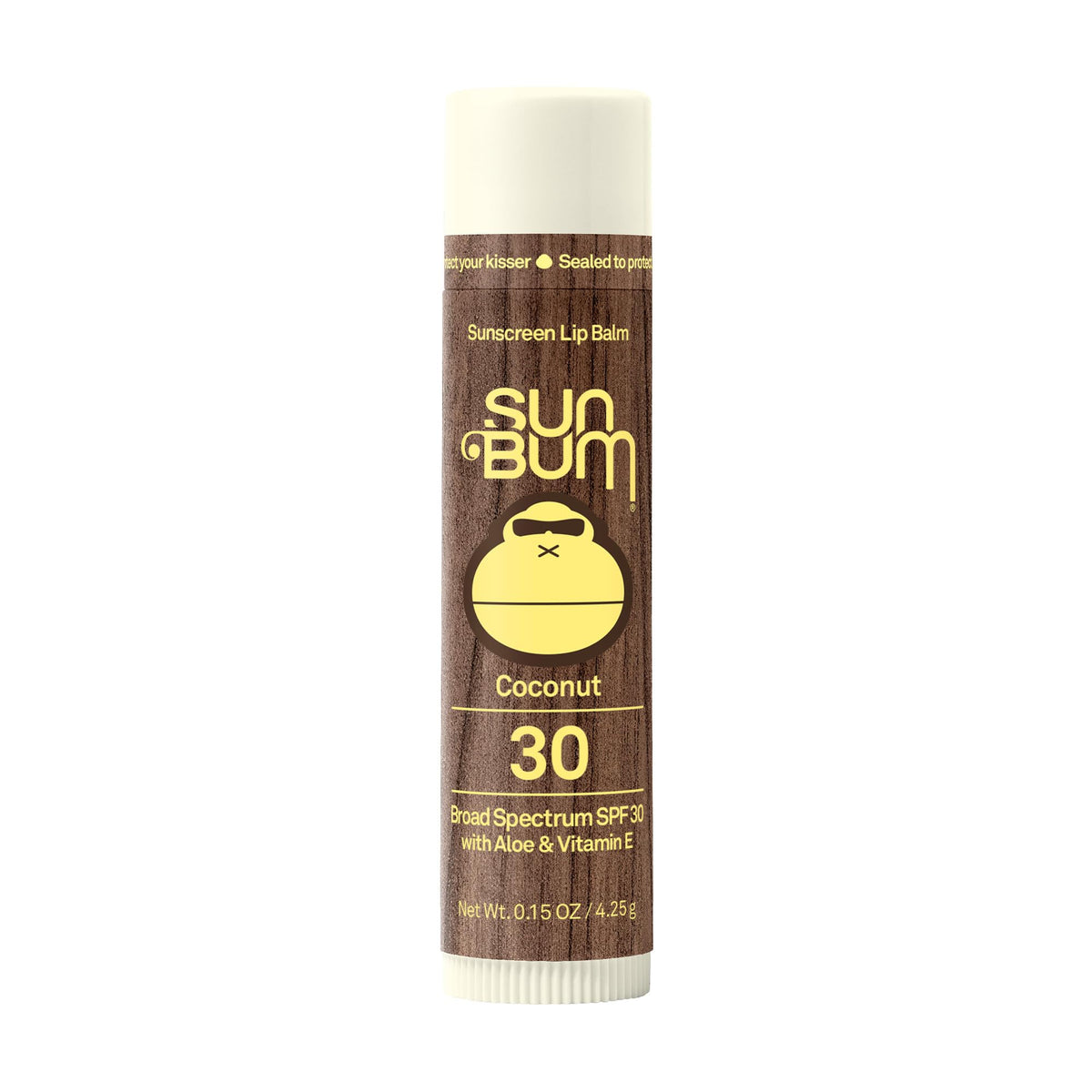 Sun Bum Spf 30 Coconut Lip Balm - Vegan, Broad Spectrum Uva/Uvb, Aloe & Vitamin E, 0.15 Oz