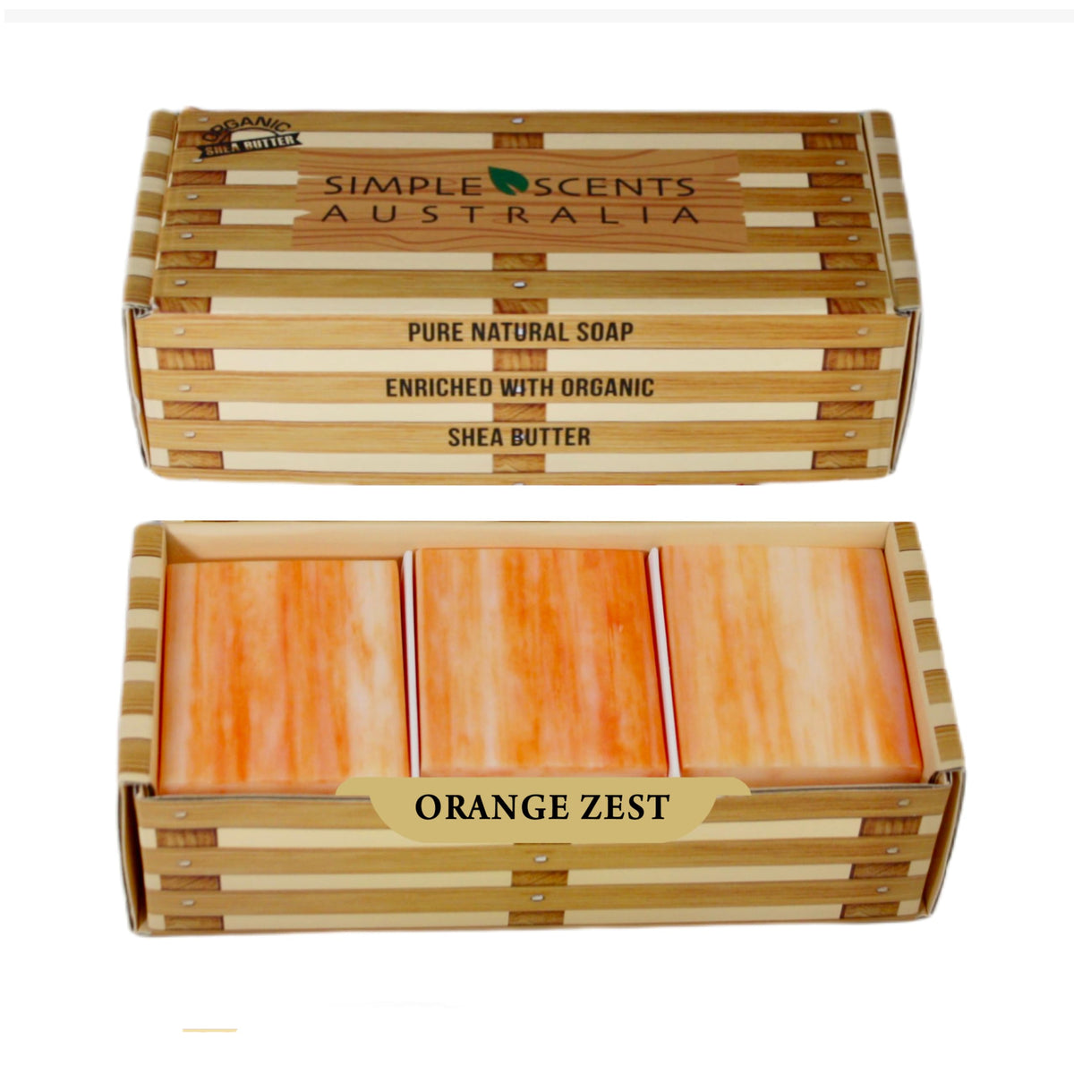 Simple Scents Australia Orange Zest Natural Soap Bars - 6 Triple Milled Moisturizing 3.5Oz