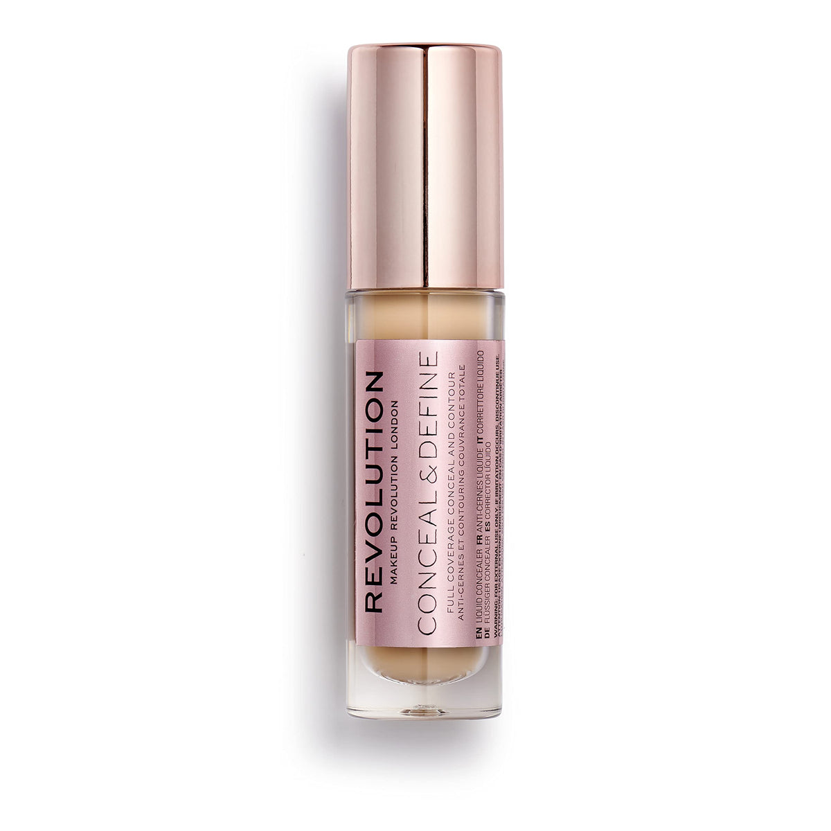 Makeup Revolution Conceal and Define Concealer, Full Coverage Matte, C10.2, Vegan, 0.7 Fl Oz