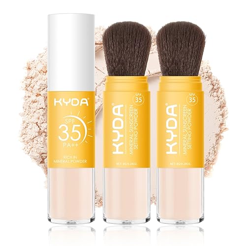 Kyda Mineral Sunscreen Setting Powder, Spf 35, Translucent, 2 Pcs, Lightweight & Oil Control