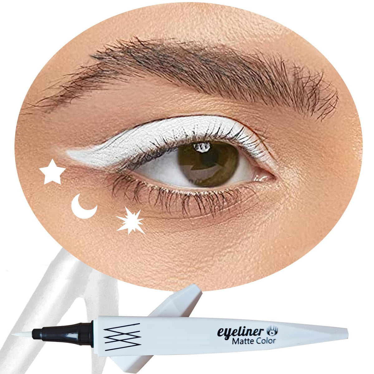 Twlbxmg White Eyeliner Pencil - Waterproof, Quick Dry, Smudgeproof, Ultra-Fine Tip, Long Lasting