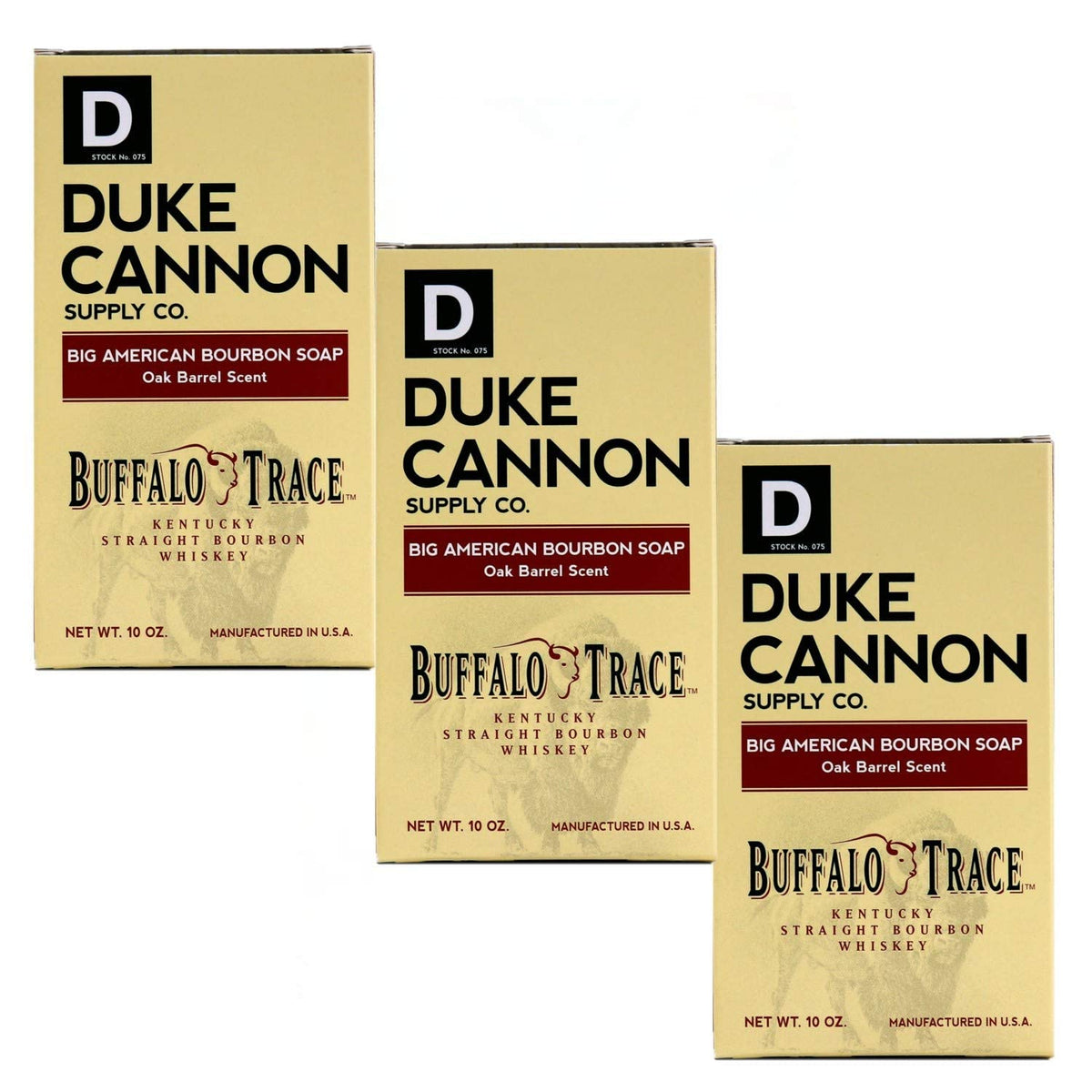 Duke Cannon Big Ass Brick Of Soap - American Bourbon Scent, 10 Oz, 3 Pack For Men