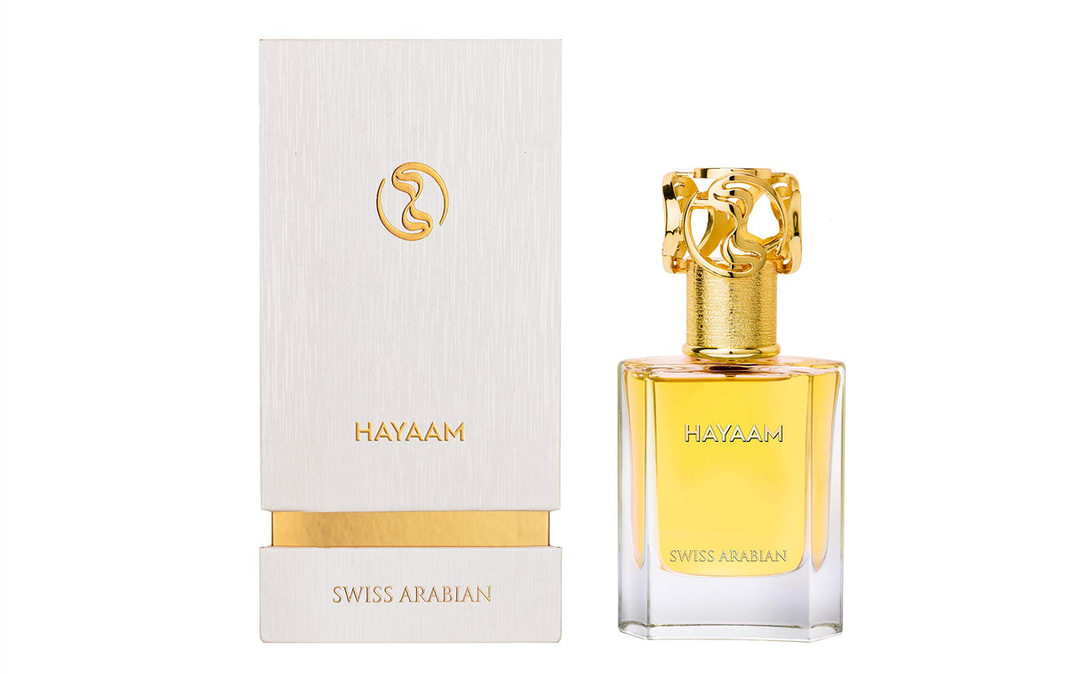 HAYAAM  Eau de Perfume 50mL  Leathery  Amber  Wood Fragrance for Men and Women  Sultry Lemon and Irish clove  Premium Unisex Par