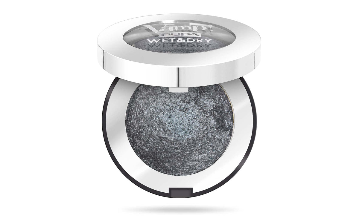 Pupa Milano Vamp! Baked Eyeshadow 305 Anthracite Grey - Highly Pigmented Shimmer Powder 0.04 Oz