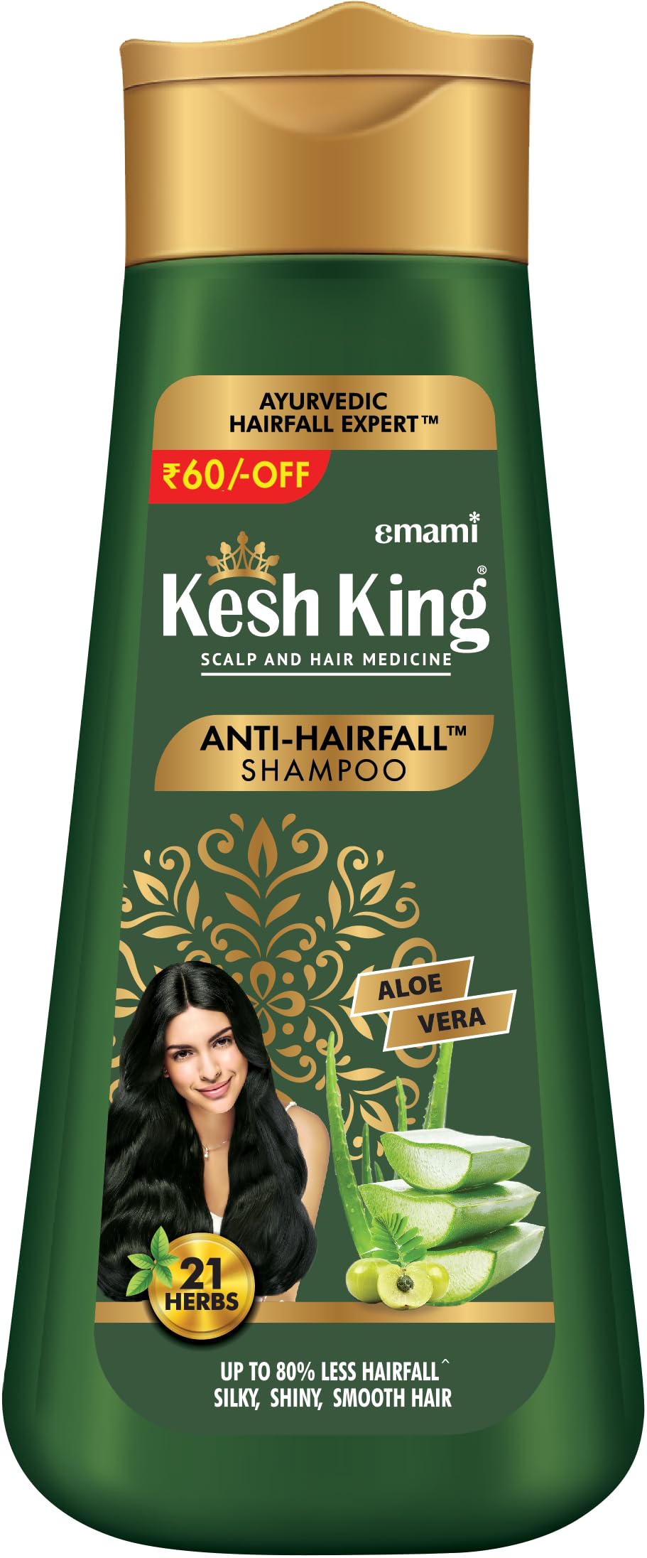 Kesh King Anti Hairfall Shampoo With Ayurvedic Herbs & Aloe Vera - 11.49 Fl Oz