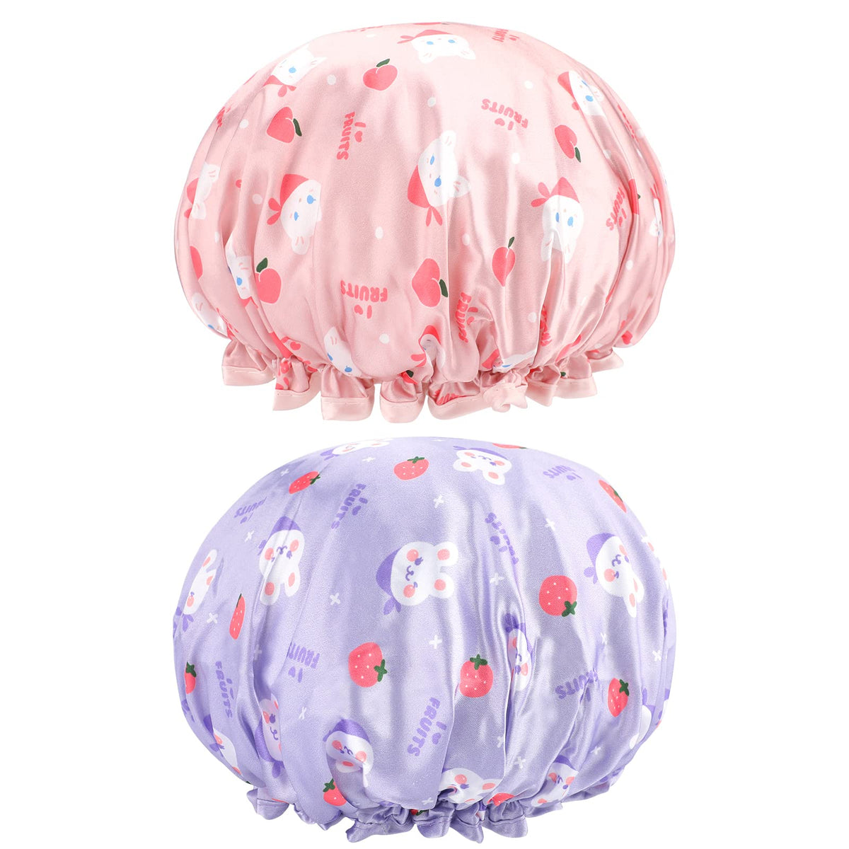 G2Plus Toddler Shower Cap - 2 Pcs Waterproof Cartoon Bath Hats For Boys & Girls, Purple