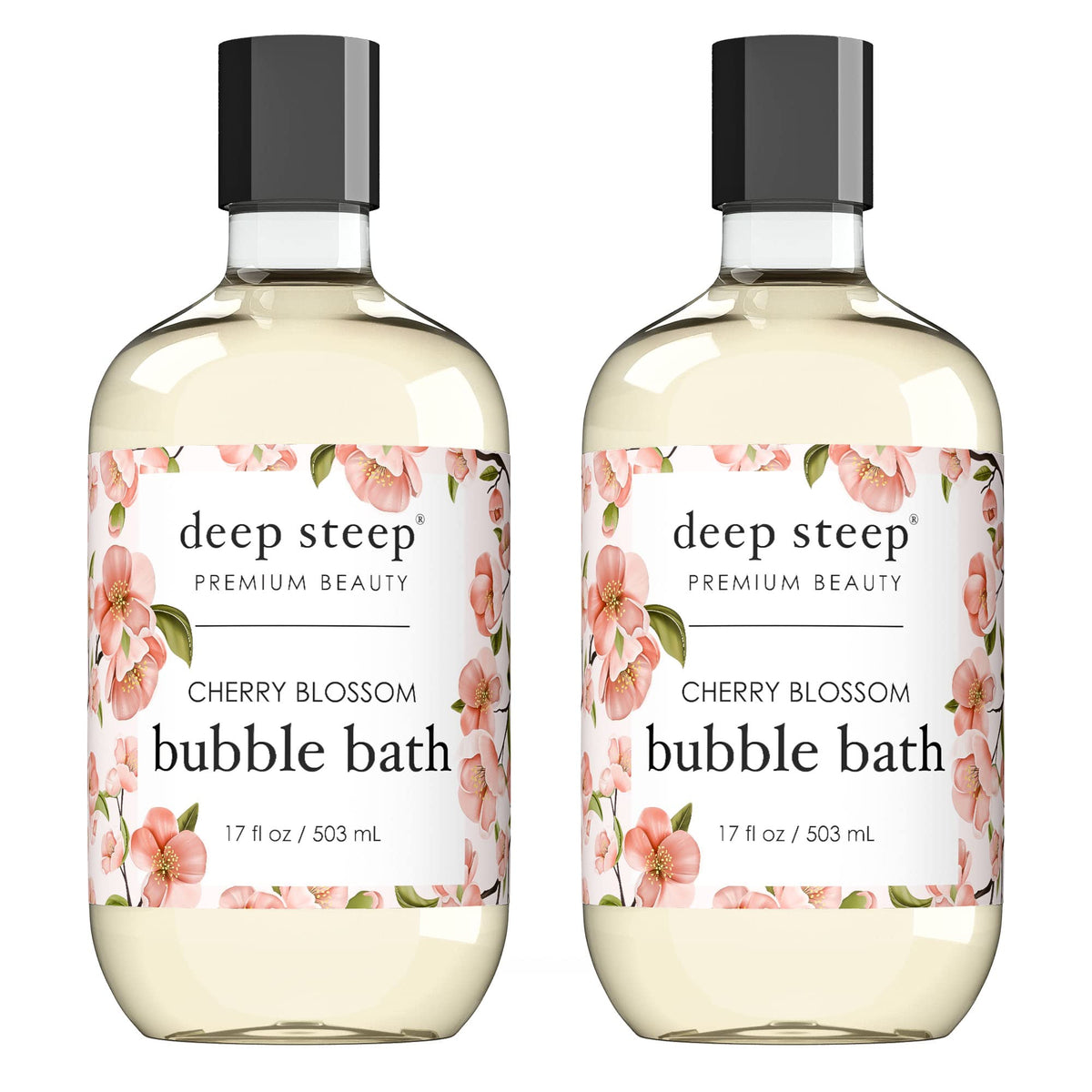 Deep Steep Bubble Bath, 17 Fl Oz (Pack Of 2) - Cherry Blossom Scented Relaxation