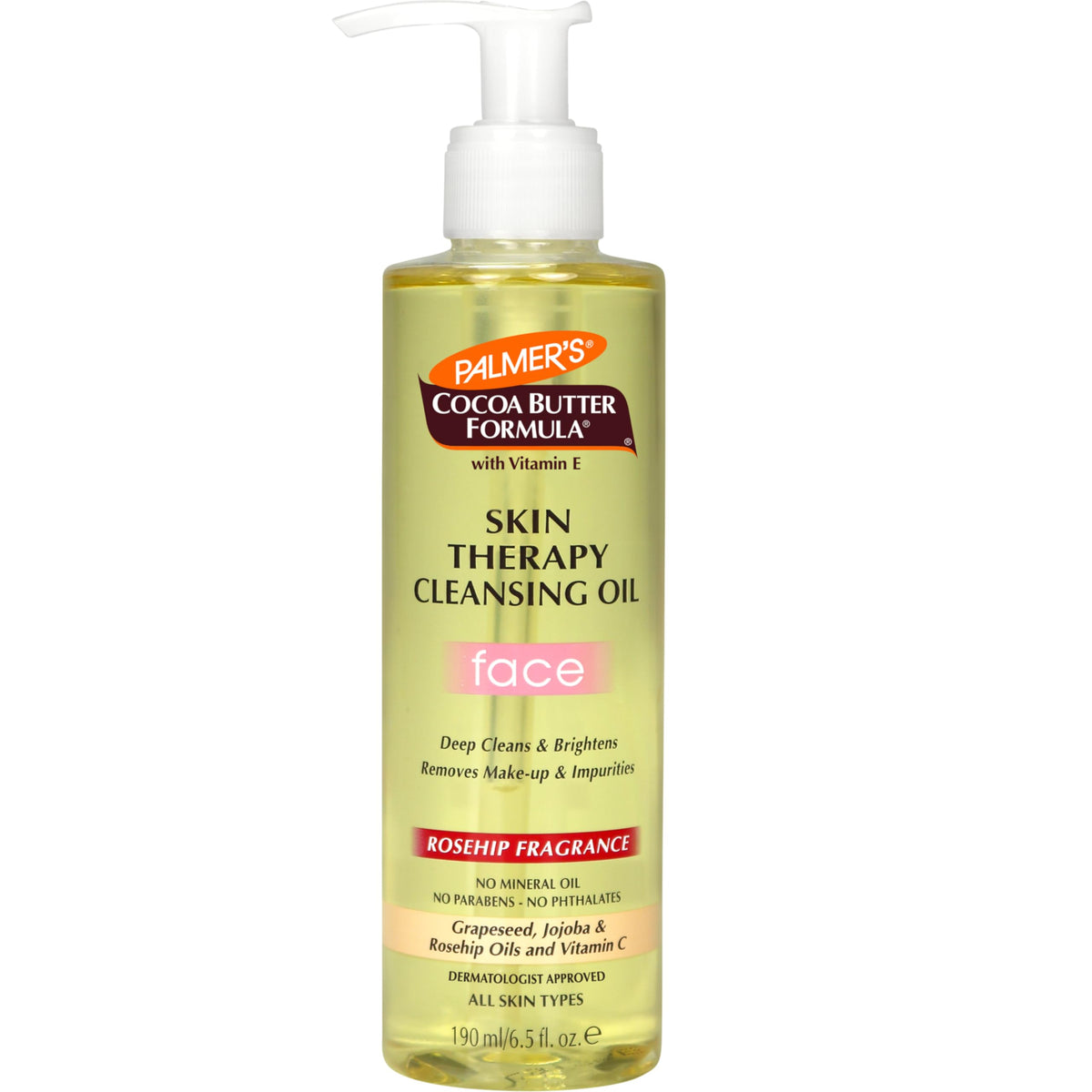 Palmer'S Cocoa Butter Cleansing Facial Oil, Gentle Makeup Remover, Rosehip, 6.5 Fl Oz