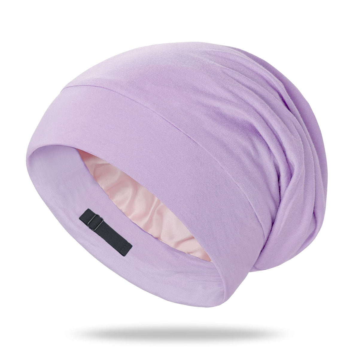 Olesilk Silk Bonnet For Curly Hair, Medium Light Purple Sleep Cap For Frizzy Hair