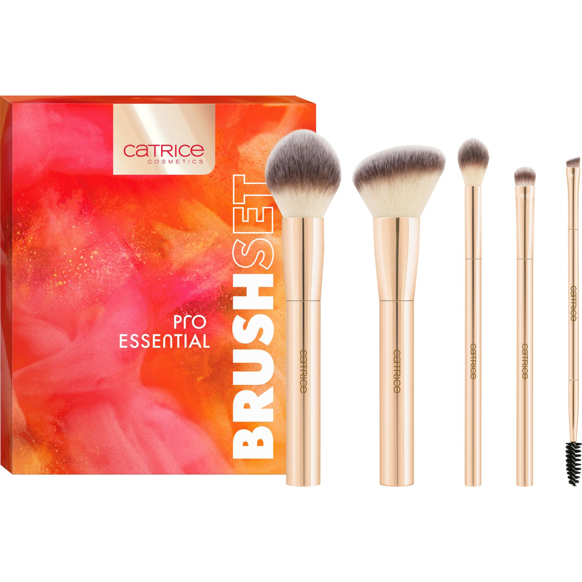 Catrice Pro Essential Brush Set - Vegan Makeup Brushes For Powder, Blush, Eyeshadow & Contour