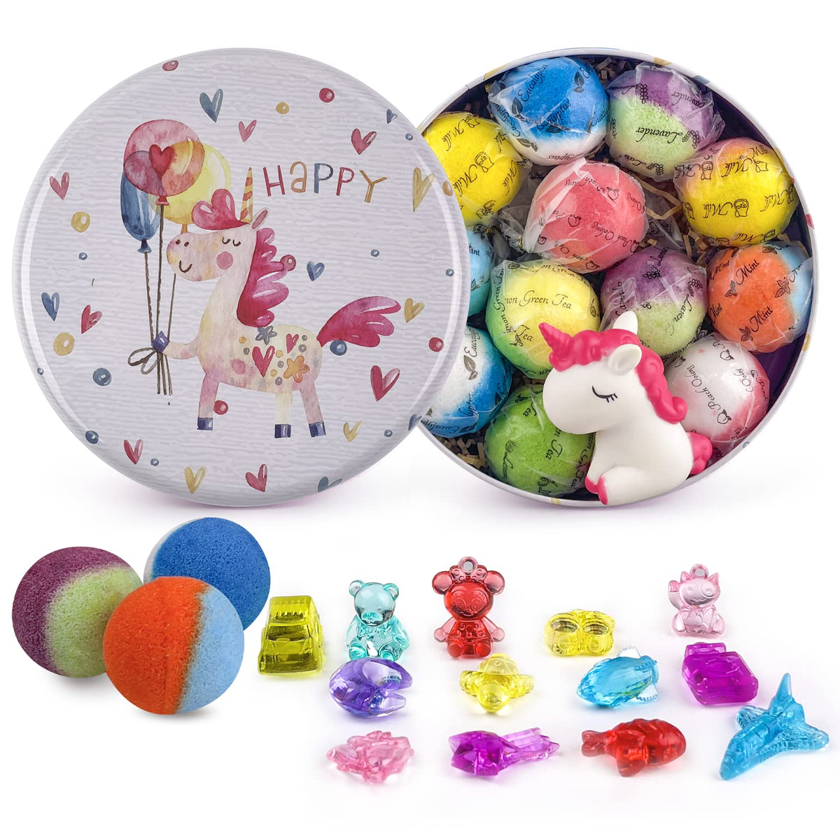 Dovipe Bath Bombs For Kids - 12Pcs With Surprise Toys, Handmade Organic Bubble Fizzies