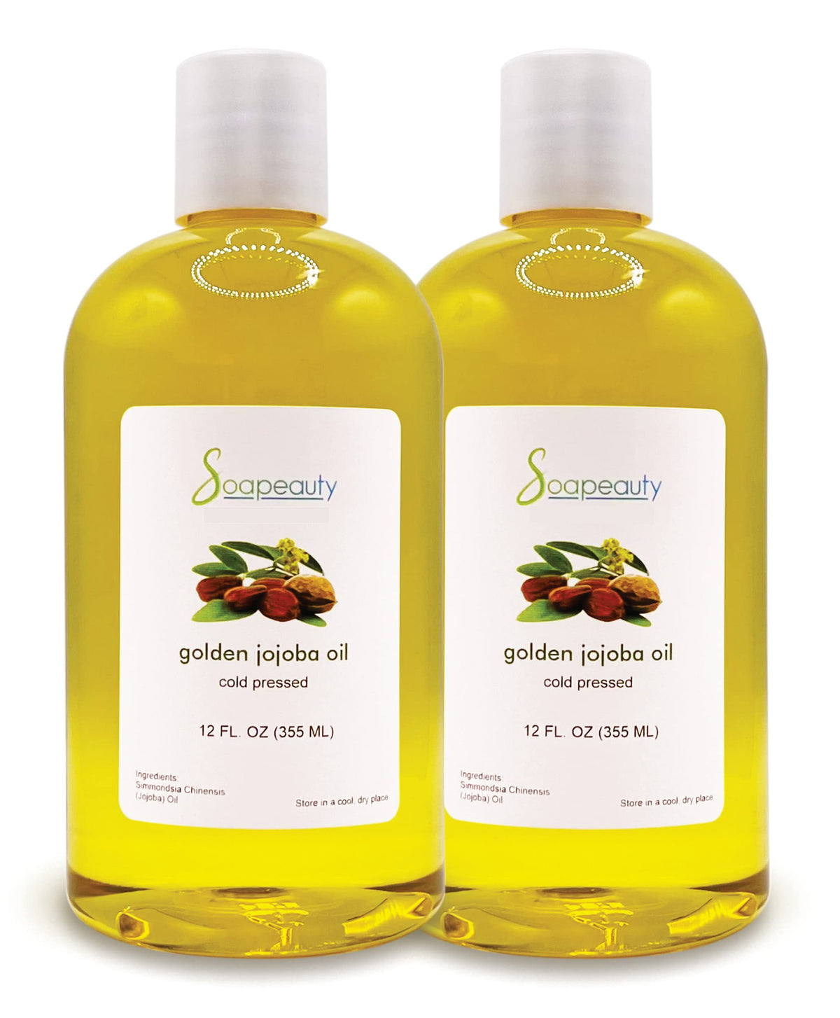 Soapeauty 100% Natural Golden Jojoba Oil - Cold Pressed Carrier for Skin & Hair - 24 Fl Oz