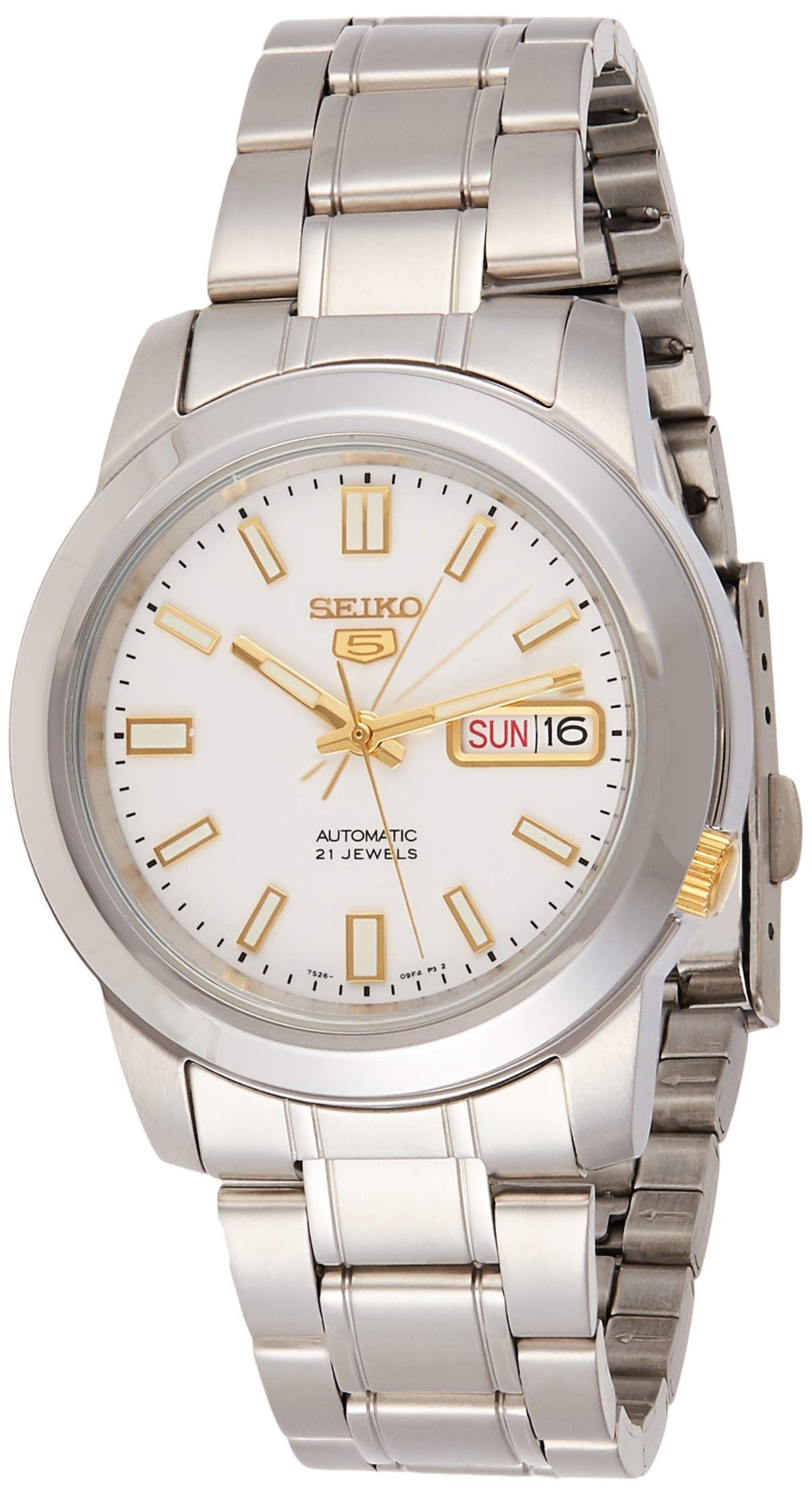 Seiko Men'S Snkk07 Stainless Steel Watch With White Dial, 38.5Mm, Blue Color