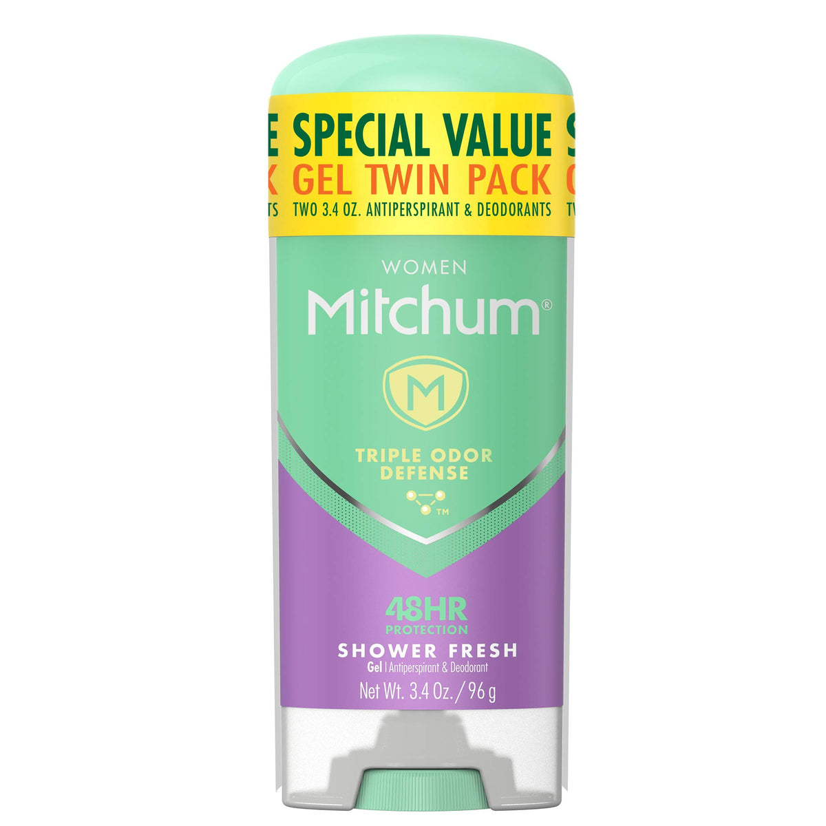 Mitchum Women'S Antiperspirant Deodorant Stick, 48 Hr Triple Odor Defense, Shower Fresh, 3.4