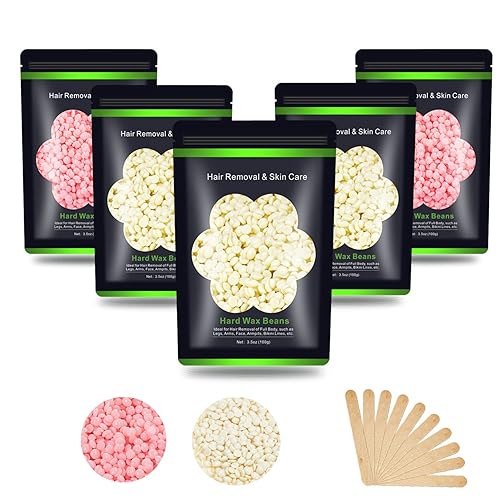 Auperwel Hard Wax Beads For Sensitive Skin - 1.1 Lb Waxing Kit For Women & Men, Painless Hair Removal