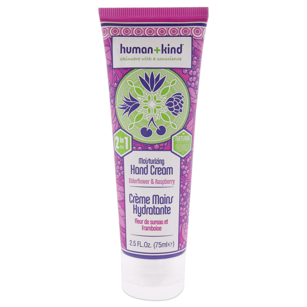 Human+Kind Moisturizing Hand Cream 2.5 Oz - Elderflower Raspberry, Fast Absorbing, Hydrating