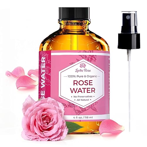 Leven Rose Organic Rose Water Spray - Pure Moroccan Hydrosol For Face & Hair, 4 Oz