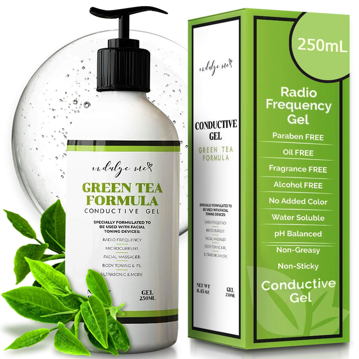 Indulgeme Facial Conductive Gel With Korean Green Tea & Hyaluronic Acid - 8.45 Oz