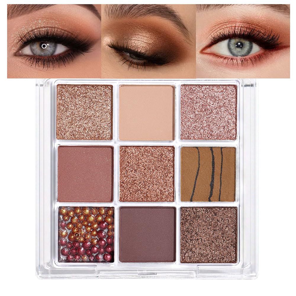 Cakaila 9-Color Pink Rose Gold Eyeshadow Palette - Highly Pigmented, Waterproof, Blendable For Beginners