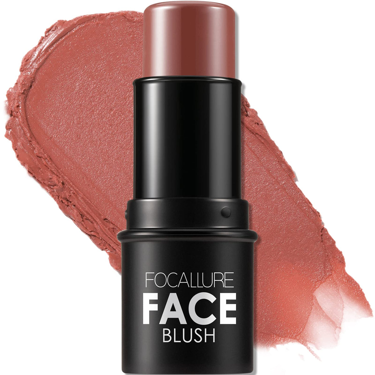 FOCALLURE Cream Blush Stick - Buildable Matte & Dewy Finish, Lightweight, 0.21 oz, BURNING CL