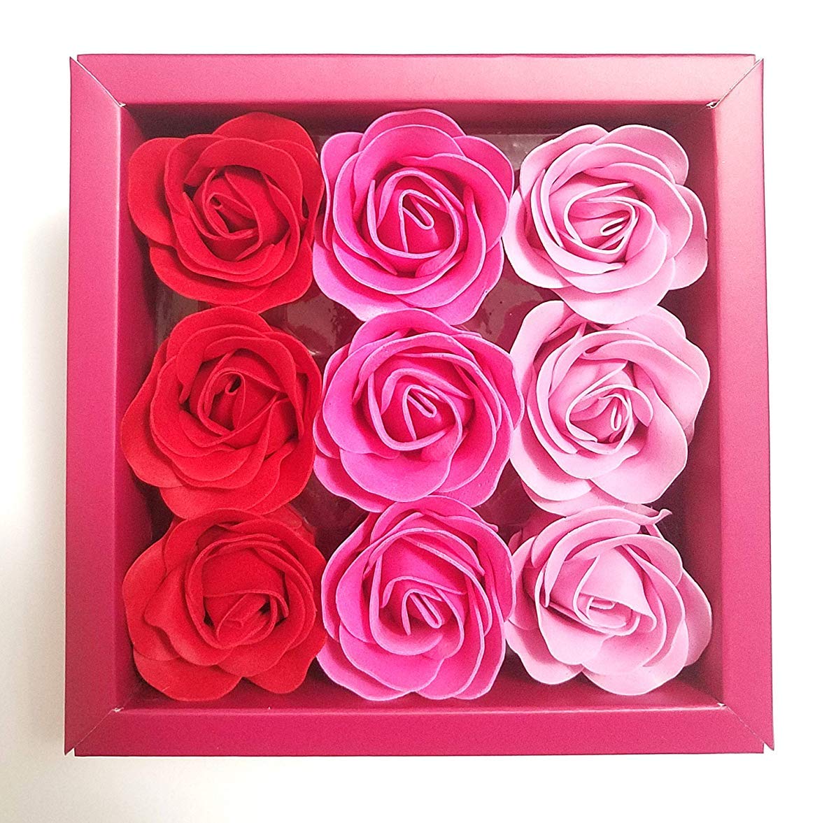 Cleveaid Box Of 9 Flora Scented Roses Bath Soap - Gift For Anniversary, Birthday, Valentine'S Day