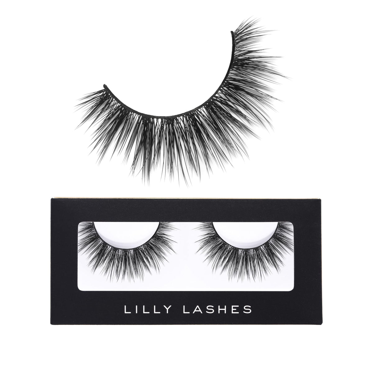 Lilly Lashes Atlanta - Vegan Synthetic False Eyelashes, Natural Look, Reusable, 15mm