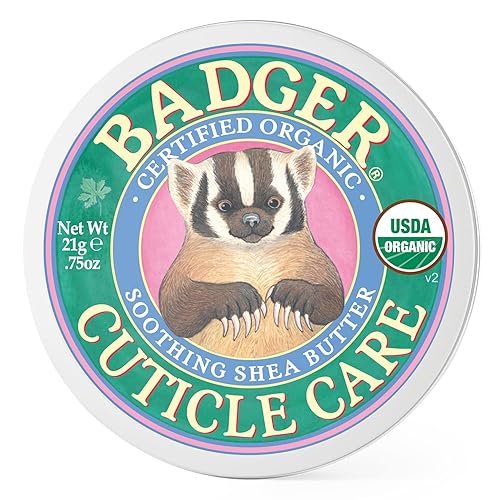 Badger Organic Cuticle Care Balm, 0.75Oz - Nourishing Nail Cream With Shea Butter & Seabuckthorn