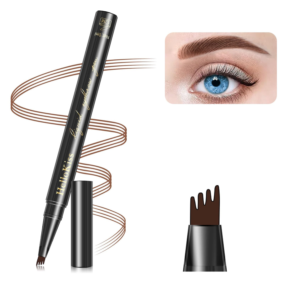 Drmode Eyebrow Pencil Light Brown - Waterproof Microblade Pen, Smudge Proof, Long Lasting