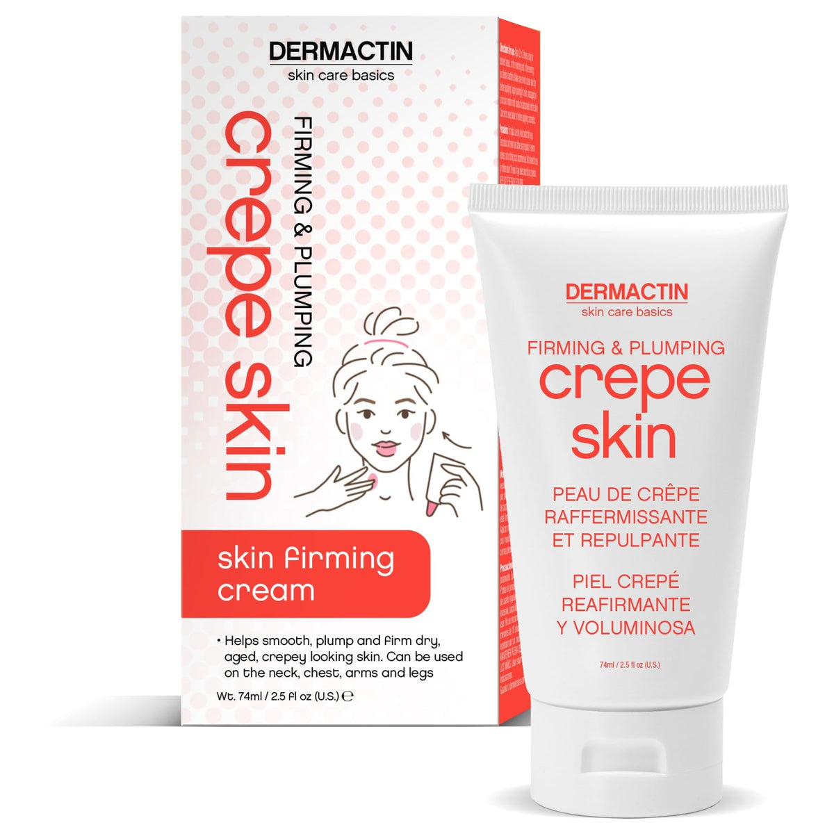 Dermactin Crepe Skin Firming Cream 2.5 Oz - Anti-Aging Moisturizer For Smooth Skin