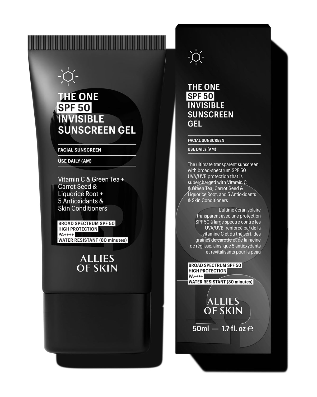 Allies Of Skin Spf 50 Invisible Sunscreen Gel With Vitamin C & Antioxidants, 1.7 Oz