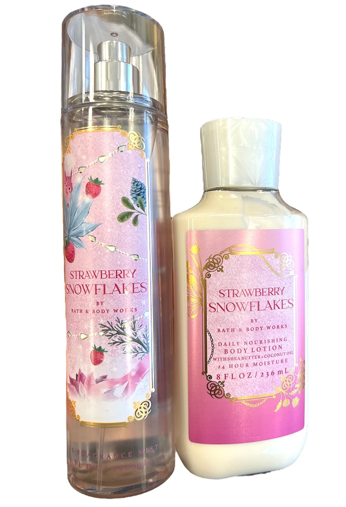 Bath & Body Works Strawberry Snowflakes Fragrance Gift Set - 2 Pc Mist & Lotion, 0.5 Fl Oz