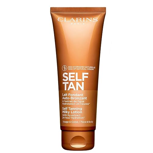 Clarins Self Tanning Milky Lotion - Natural, Streak-Free Glow For Face & Body, 4.2 Oz