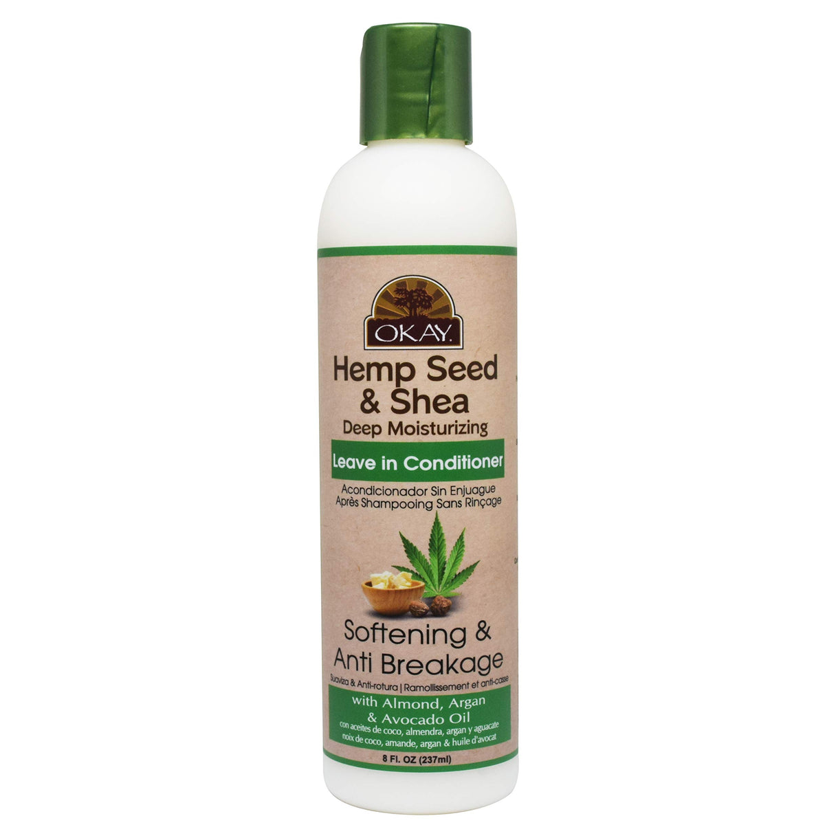 Okay Hemp Seed & Shea Leave In Conditioner - Anti-Breakage, Hair Growth, 8Oz, Sulfate Free