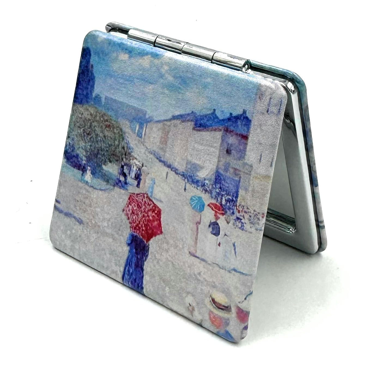 Aeisage Art Deco Compact Mirror - Edward Munch Square Design, Travel Pocket Mirror for Girls