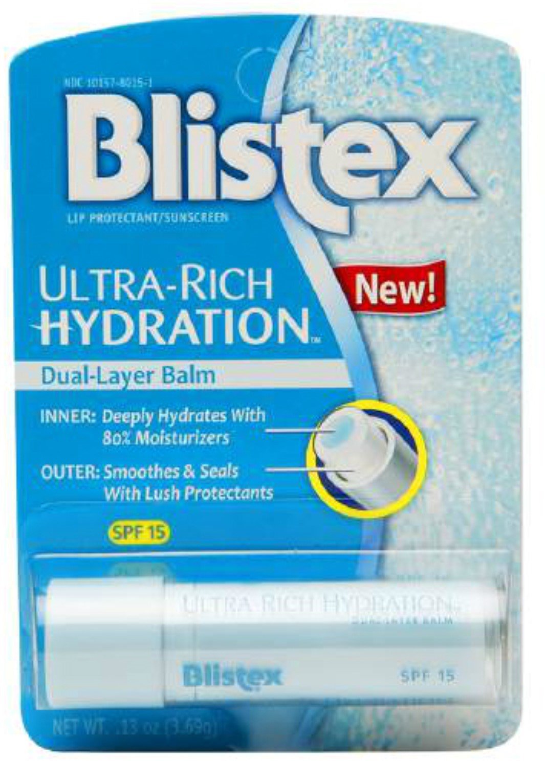 Blistex Ultra-Rich Hydration Lip Balm Spf 15, Dual Layer, 0.13 Oz, Pack Of 3