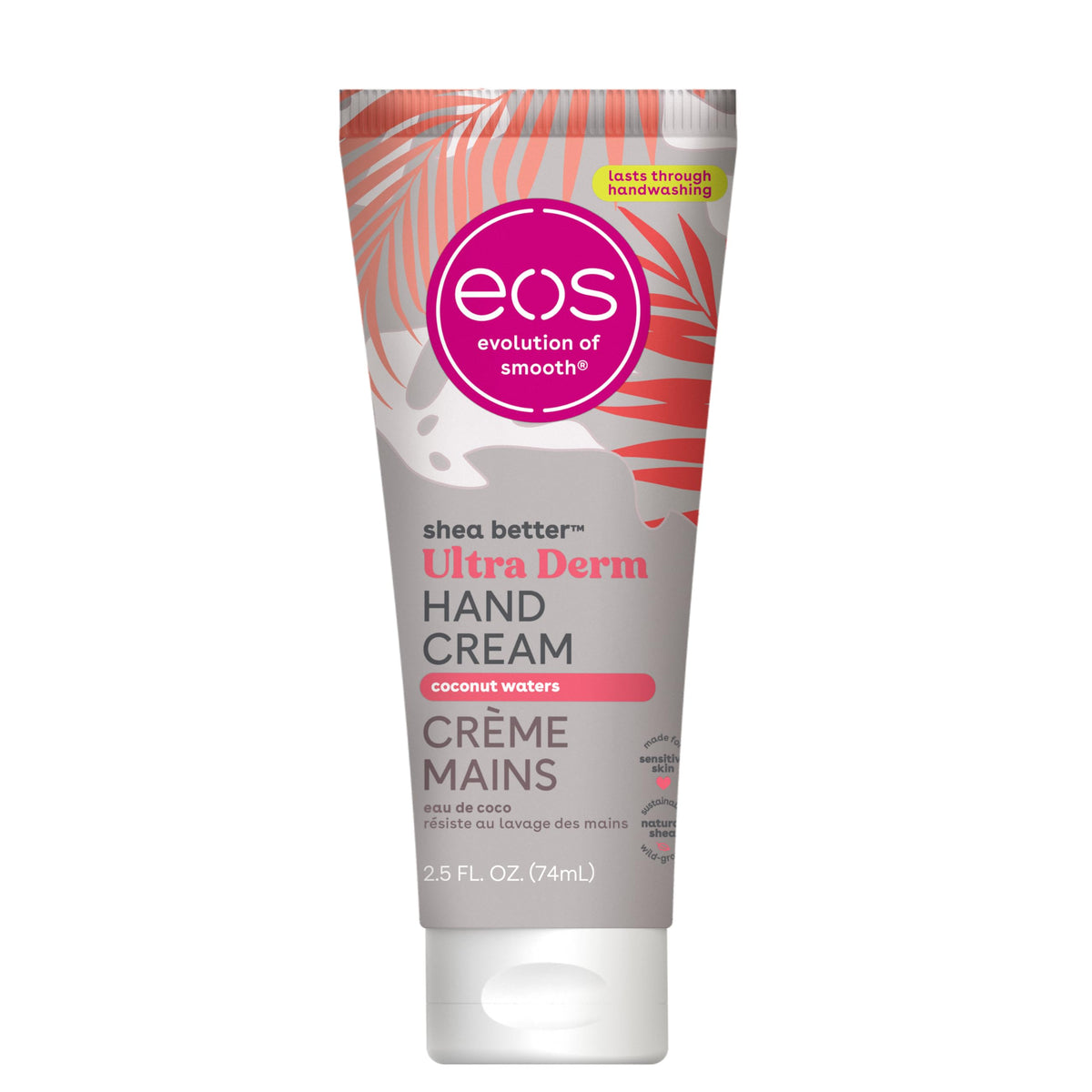 Eos Shea Better Hand Cream - Coconut, 24 Hour Hydration, 2.5 Oz Natural Lotion