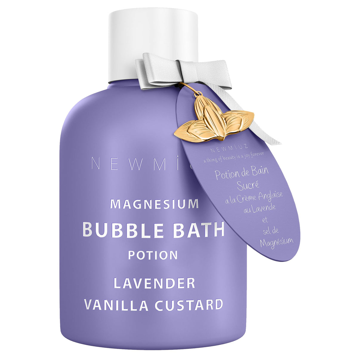 New Miuz Magnesium Bubble Bath - Lavender Vanilla Epsom Salt For Relaxation & Stress Relief, 4.23 Fl Oz