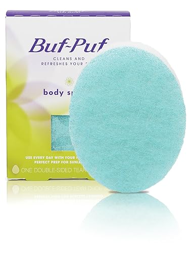 Buf-Puf Exfoliating Body Sponge - Dermatologist Developed, Reusable, Cleanses Skin, 1 Count