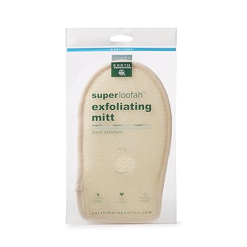 Earth Therapeutics Super Loofah Bath Mitt - Exfoliating, Natural Bath Accessory, 1 Count