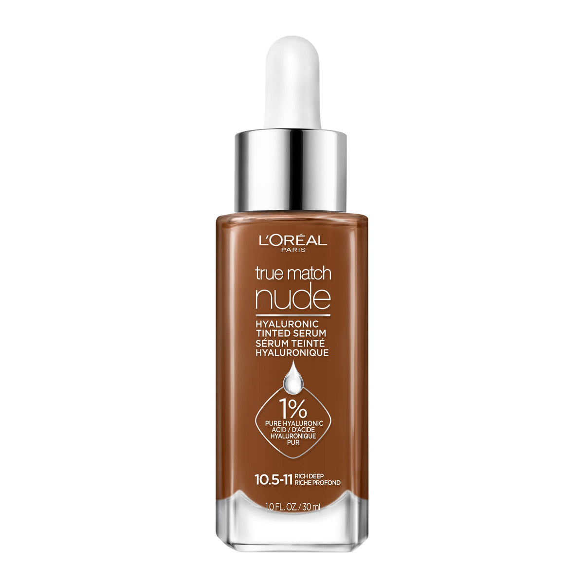 L'Oreal Paris True Match Nude Hyaluronic Serum Foundation, Rich Deep, 1 Fl Oz