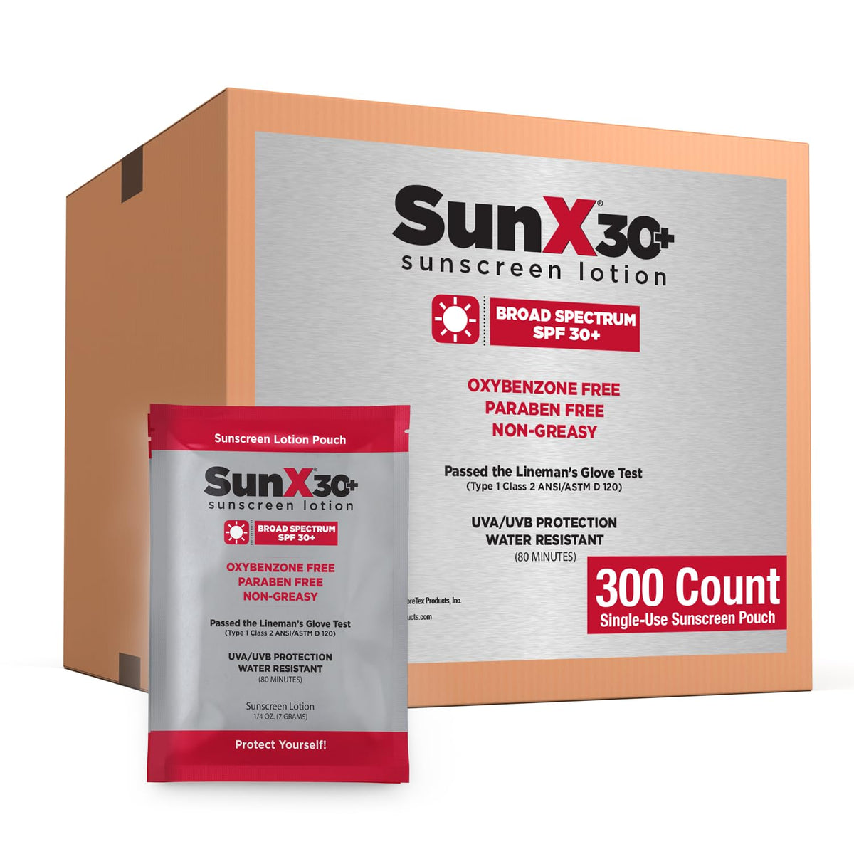 Coretex Sun X 30+ Spf Sunscreen Packets - 300 Count Travel Size, Paraben & Oxybenzone Free