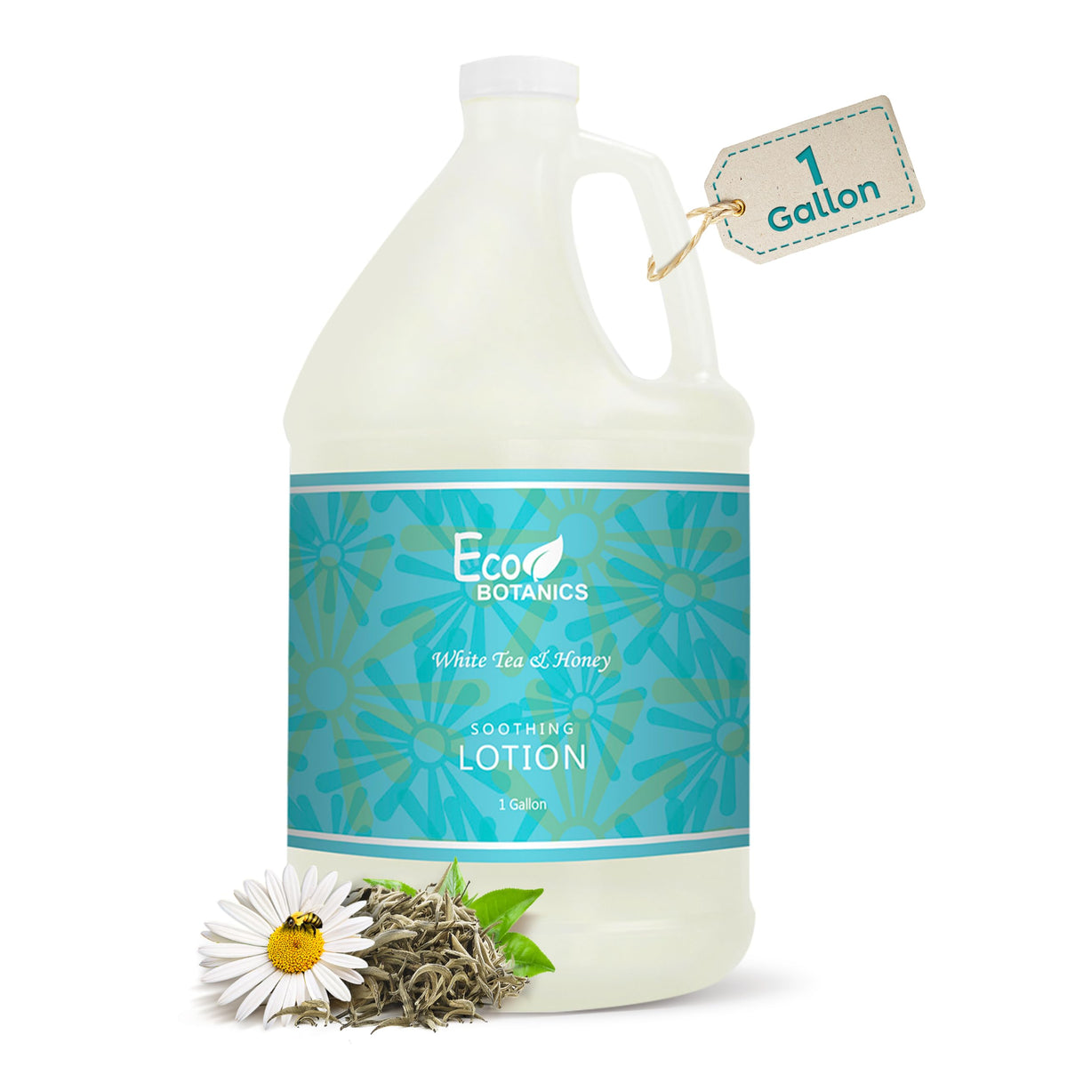 Terra Pure Eco Botanics Natural Lotion With Raw Honey & White Tea - Gallon Jug For Toiletries