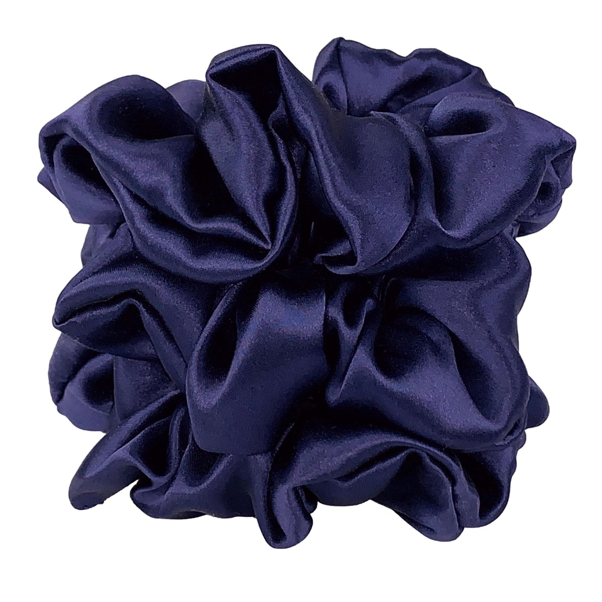 Celestial Silk Navy Mulberry Silk Scrunchies - Pack of 3 for Hair Styling