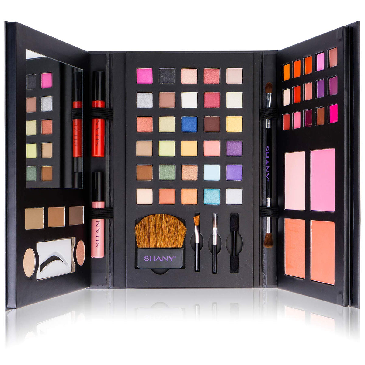 Shany Luxe Book Makeup Set - 62 Piece All-In-One Travel Kit With 30 Eyeshadows & 15 Lip Colors