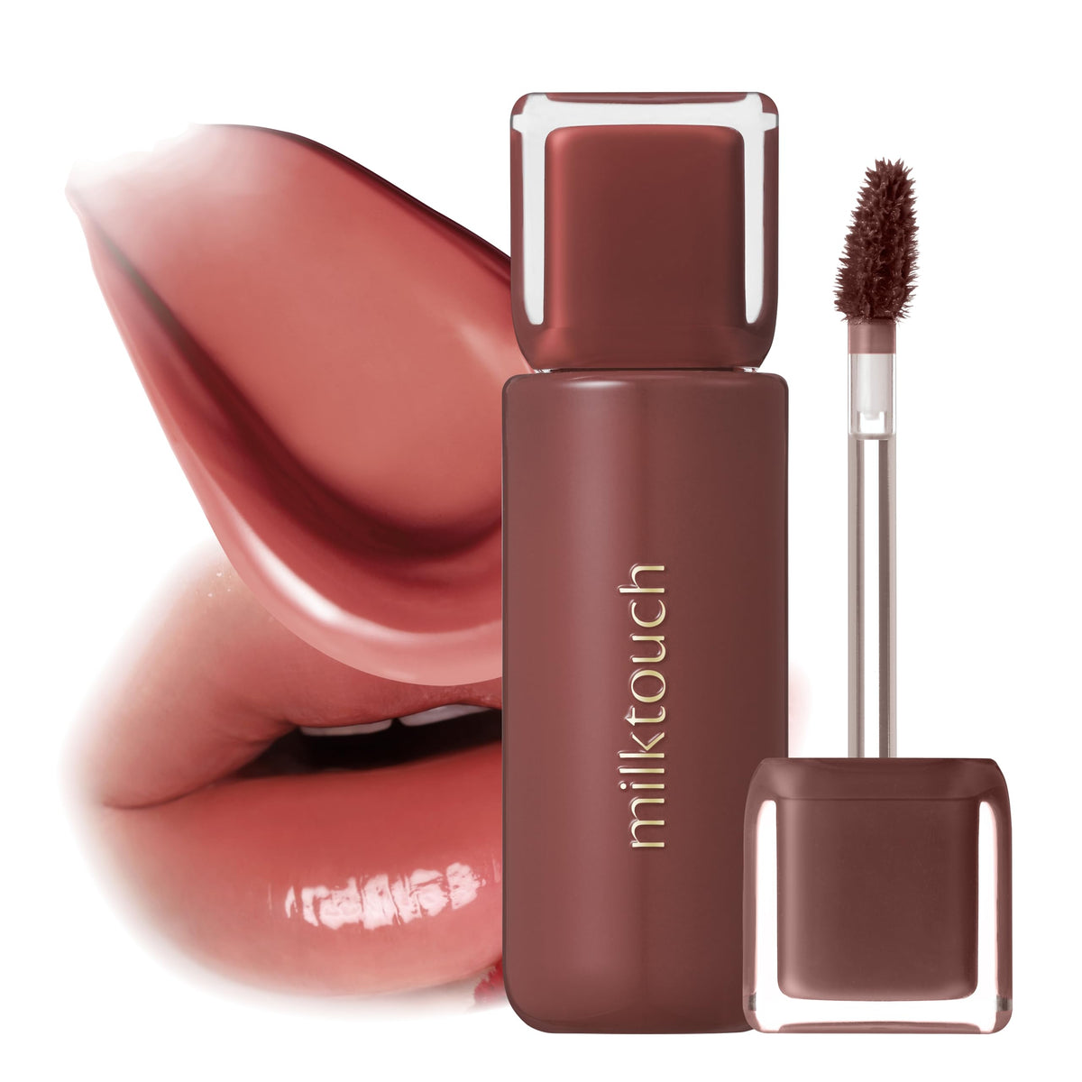 Milktouch Jelly Lip Glow Tint - Hydrating Lip Gloss, Long-Lasting Moisture, 10 Fallen Coco